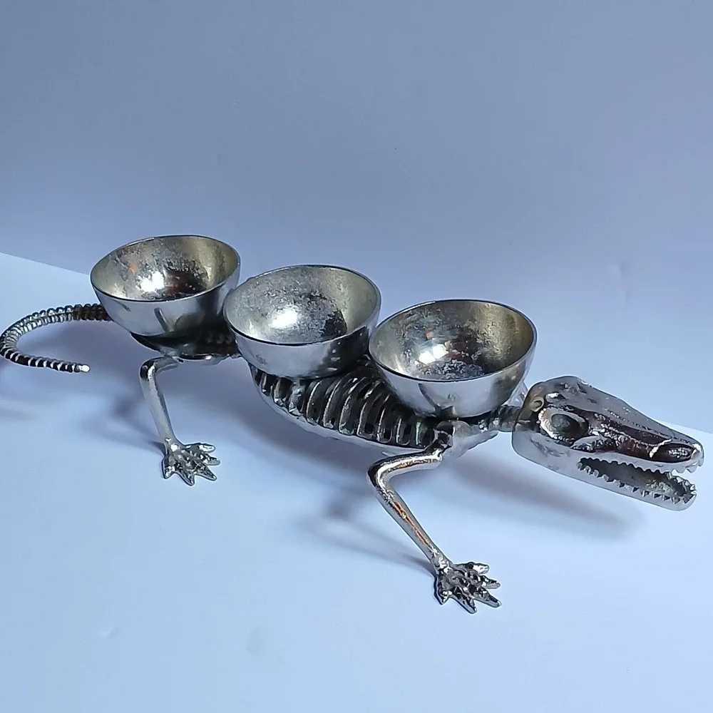Pottery Barn ALLIGATOR Condiment Set Halloween Server Decor